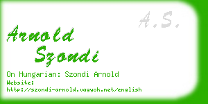 arnold szondi business card